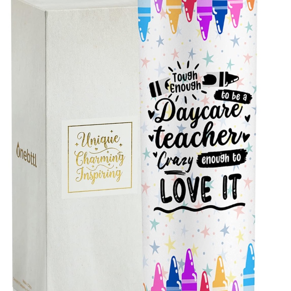 Colorful Daycare Teacher Tumbler Gift 20oz Stainless Steel Insulated